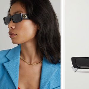 Gucci
Monochromatic Rectangle Sunglasses w/ Interlocking G Temples